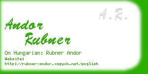 andor rubner business card